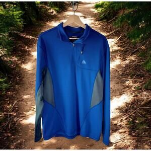 Nike ACG Men's Large Blue & Gray Dri-Fit Pullover Quarter Zip Sweatshirt Outdoor